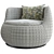 Modern Draper Ottoman: Stylish and Functional 3D model small image 2