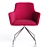 City Office Chair: Fabric & Metal Legs w/ Casters 3D model small image 2