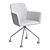 City Office Chair: Fabric & Metal Legs w/ Casters 3D model small image 6