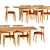 CH327 Table and CH20 Elbow Chair Set 3D model small image 2