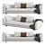 Sleek Minotti Roger Low Sofa 3D model small image 2