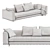 Sleek Minotti Roger Low Sofa 3D model small image 3