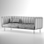 Luxurious Velvet Sofa 3D model small image 3