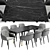 Modern Freeman Dining Set: Chair & Table 3D model small image 4