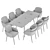 Modern Freeman Dining Set: Chair & Table 3D model small image 6