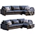 Elegant Harmony Leather Sofa 3D model small image 2