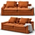 Furninova Sake 3-Seater Sofa: Modern Comfort in 3 Colors 3D model small image 3