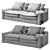 Furninova Sake 3-Seater Sofa: Modern Comfort in 3 Colors 3D model small image 6