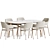 Luxury Livorno Velvet Chair & Arden Table Dining Set 3D model small image 2