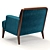 Refined Brompton Lounge Chair: Ultimate Comfort 3D model small image 2