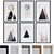 Modern Triangular Picture Frame Set 3D model small image 1