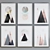 Modern Triangular Picture Frame Set 3D model small image 3