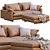 West Elm Leather Harmony Sofa 3D model small image 2