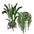 Modern Indoor Plants Set for Ferm Living Bau Pot 3D model small image 4