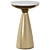 Ezia White & Gold Aluminum Side Table 3D model small image 1