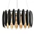 Modern Black Hanging Chandelier 3D model small image 1