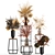 Dried Autumn Bouquet: Stabilized Florals & Pampas Grass 3D model small image 1