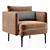 Modern Auburn Armchair: Stylish and Elegant 3D model small image 1