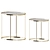 Elegant Glass & Gold Side Tables 3D model small image 1