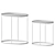 Elegant Glass & Gold Side Tables 3D model small image 2