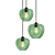 Elegant Green Glass Pendant Light 3D model small image 1
