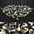 Ginkgo Leaf Glass Chandelier 3D model small image 1