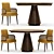 Elegant Blakey Table and Chair 3D model small image 1