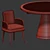 Elegant Blakey Table and Chair 3D model small image 6