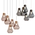 Arren Brass Pendant with Silver Teardrop Shades 3D model small image 1