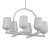 Koa Wood & Pewter Chandelier 3D model small image 2