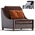 Naples Leather Armchair: Elegant and Comfortable 3D model small image 1