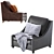Naples Leather Armchair: Elegant and Comfortable 3D model small image 2