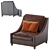 Naples Leather Armchair: Elegant and Comfortable 3D model small image 4