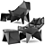 Modern Black Armchair: Q1 3D model small image 3
