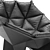 Modern Black Armchair: Q1 3D model small image 6