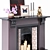 Modern Stone Fireplace Decor Set 3D model small image 4