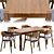 Modern Dalia Dining Set: Stylish Chair & Elegant Table 3D model small image 3