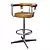 Elevate your space with Daystrom Leather Bar Stool 3D model small image 2