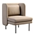 Plush Bloke Velvet Lounge Chair 3D model small image 2