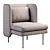 Plush Bloke Velvet Lounge Chair 3D model small image 5