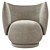Sleek Swivel Lounge Chair 3D model small image 3