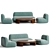 Boconcept Boucle Hippo Loveseat Sofa 3D model small image 1