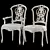 Elegant Valeria Dining Set 3D model small image 4