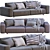 Modern Cross-Design Sofa 3D model small image 1