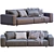 Modern Cross-Design Sofa 3D model small image 3