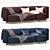 Natuzzi Wave 3-Seat Sofa: Modern Comfort in Style 3D model small image 1