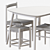 Zara Mango Wood Table & Woven Chairs 3D model small image 6