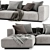 Flexform Grandemare Chaise: Modern Luxury Sofa 3D model small image 4