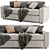 West Elm Urban 2 Seats - Modern Stylish Sofa 3D model small image 3