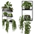 Rustic Concrete Pot Indoor Plants - Set 138 3D model small image 1